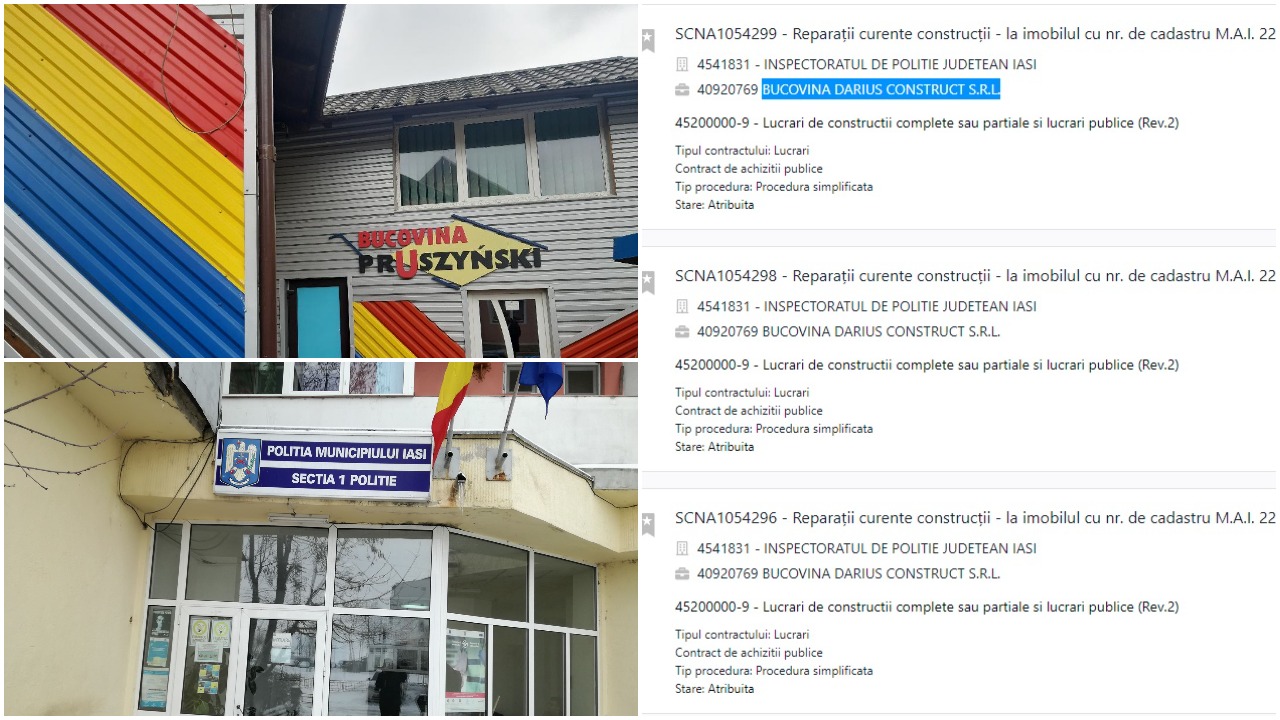 Sediul Poliției Municipale IAȘI, reabilitat de o firmă de construcții din SUCEAVA cu 1 singur angajat dar ABONATĂ la contracte cu statul - News Moldova