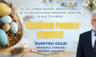 Mesajul Primarului comunei IPOTEȘTI, județul SUCEAVA, Dumitru GULEI, transmis cu ocazia Sărbătorilor Pascale - News Moldova