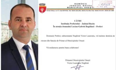 Primarul municipiului Onești, Laurentiu NEGHINĂ, a DEMISIONAT din funcție - News Moldova